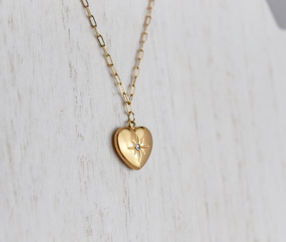 Sun Heart Zircon Necklace