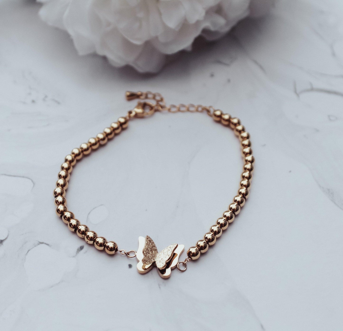 Butterfly Bead Chain Bracelet