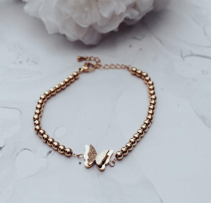 Butterfly Bead Chain Bracelet