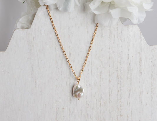 Fresh Water Pearl Block Necklace