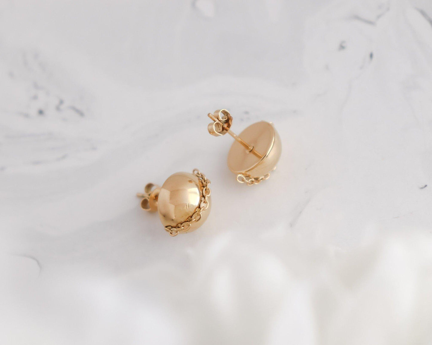 Half Ball Stud Earrings