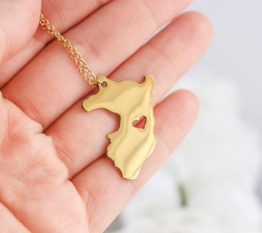 Peru Map Necklace
