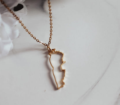 Lebanon Outline Map Necklace