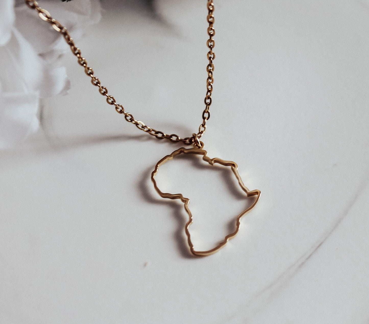 Africa Outline Country Map Necklace