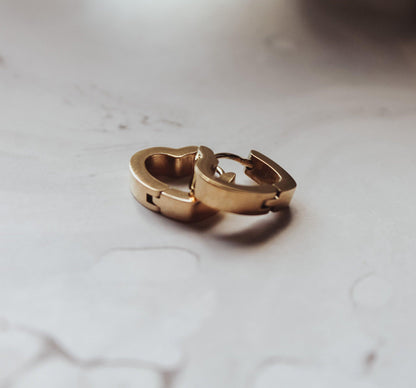 Small Heart Hoop Earrings