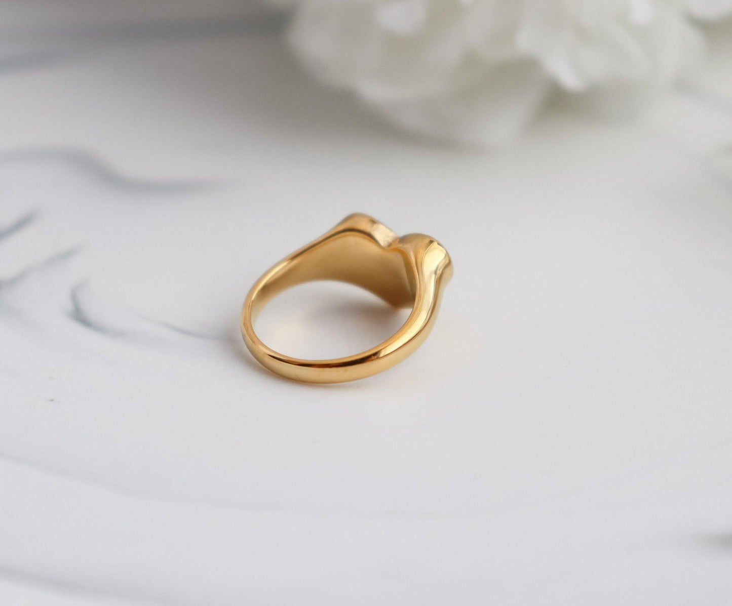 Heart Sunburst Signet Ring